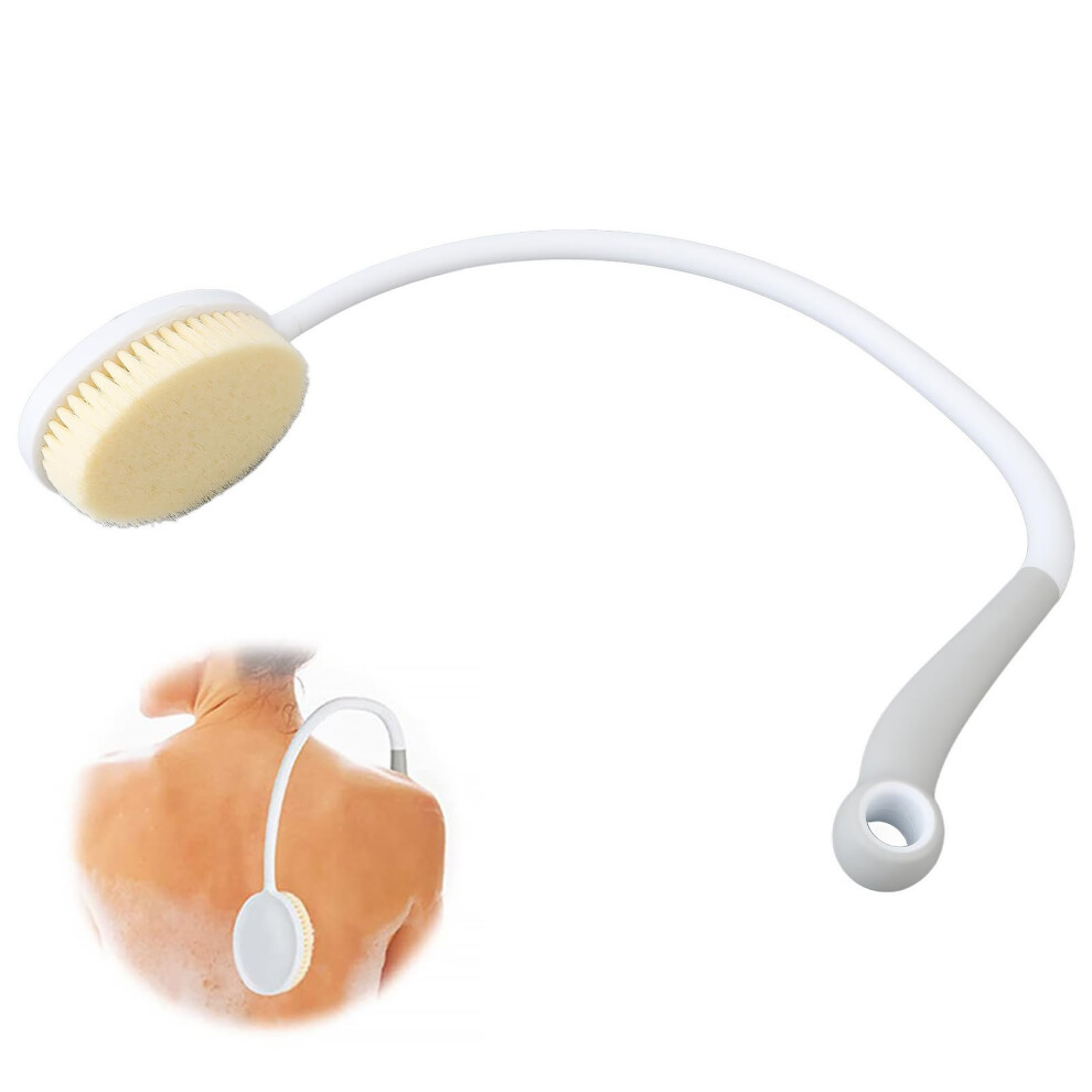 U Shaped Long Handle Back Scrubber Shower Brush with Gentle Exfoliating Bristles for Elderly and Pregnant Women