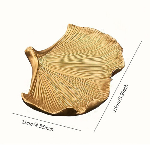 Small Leaf Shape Jewelry Dish,Gold Decorative Tray Rings Holder 2