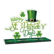 Elegant acryl displaystuk met Patricks Day-thema voor