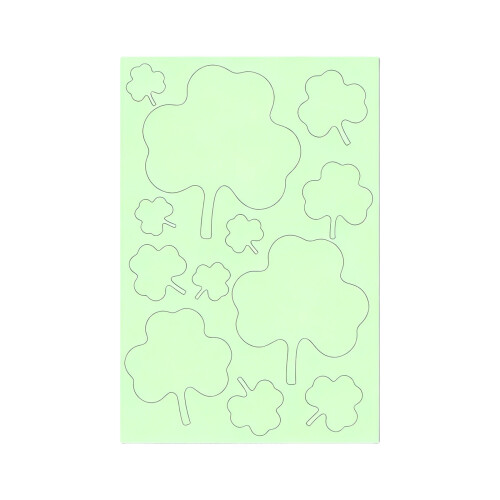 2Pieces Clovers Design Glowing Wall Sticker Auto Stick PVC-B