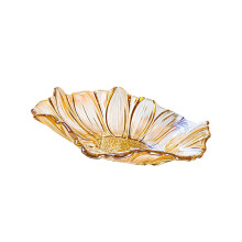 Sunflowers Pattern Snacks Plate Shatter Resistant And-amber