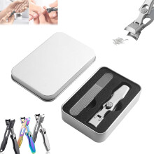 Ultra Sharp Stainless Steel Nail Clipper with Catcher, Wide Jaw for Thick Toenails, Silver