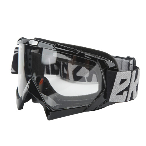 Adjustable Motorcycle Goggles PC Sponge Black Frame Transparent Lens Gray