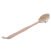 Body Brush for Effective Exfoliation, Natural Bristle Wooden Dry Body Brush with Long Handle Reach