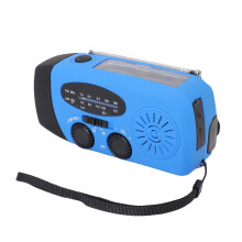 Notfall-Handkurbelradio mit 600mAh Akku, 12,8cm, Blau