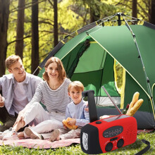 Tragbares Notfall-Solarradio mit Powerbank, 600mAh, Rot