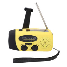 Solar-Notfallradio mit Ladefunktion, LED-Licht, SOS-Alarm, Gelb