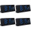4Pcs Electronic Thermometer Hygrometer LED Alarm Clock Black Plastic 4