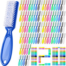 120 Pcs Nail Brush with Ergonomic Handle Grip for Fingernail Cleaning, Colorful Bulk Set
