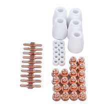45Pcs Plasma Consumables for LG40 PT31 CUT35 CUT40 CUT50 Copper Nozzle Shield