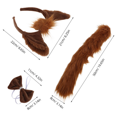 1Ensemble Bandeau Et Queue Marron Costume Animal Cosplay 1