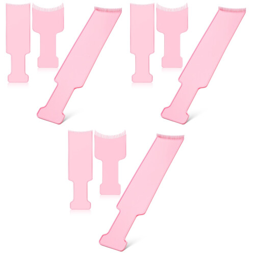 9Pcs Versatile Pink Highlighting Board with Comb Hair Dyeing Tools Kit 1