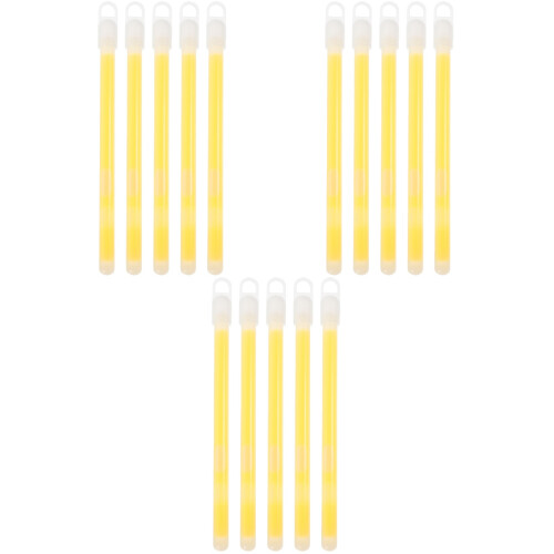 15Pcs Yellow Glow Sticks Pe Emergency Lighting Hooks for Camping 1