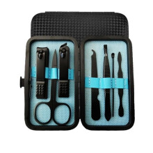 Nail Clipper Set 7pcs Stainless Steel Manicure Kit with Ergonomic Grip for Travel Grooming Blue