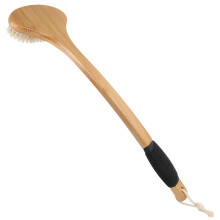 Back Scrub Brush, Stiff Boar Bristles Bamboo Long Handle Body Bath Brush
