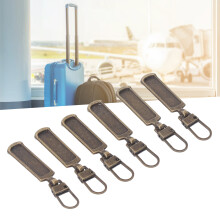 6pcs Colorful Stainless Steel Zipper Pull Tabs 4.7cm for Clothing & Luggage