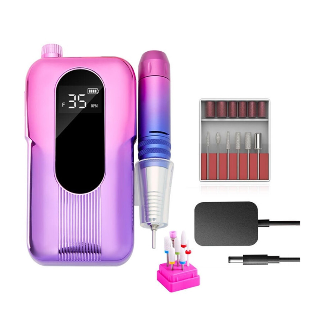 Electric Nail Drill 35000RPM Rechargeable Cordless Professional Set for Acrylic and Gel Nails