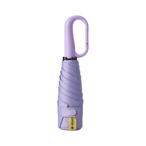 Auto Open Clasp Sun Umbrella Layer Pongee Fabric For-Purple