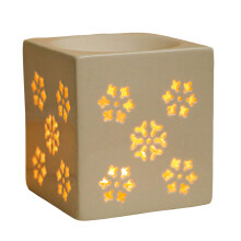Ceramic Tealight Candle Holder,Oil Burners-square hollow flower