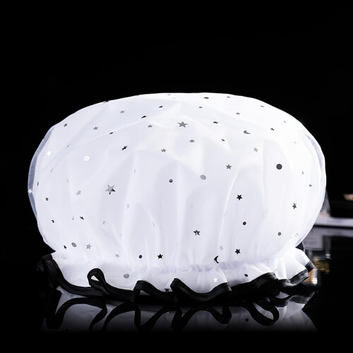 Waterproof Lace Shower Cap for Women, Elegant Reusable DoubleLayer with Adjustable Fit 2