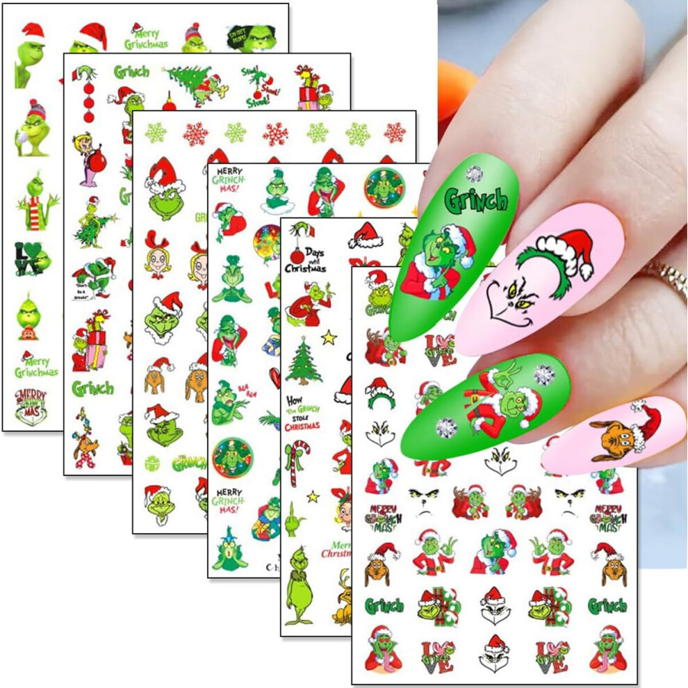 6 Sheets Christmas Nail Stickers SelfAdhesive Snowflake Holiday Nail Art Decals for Women