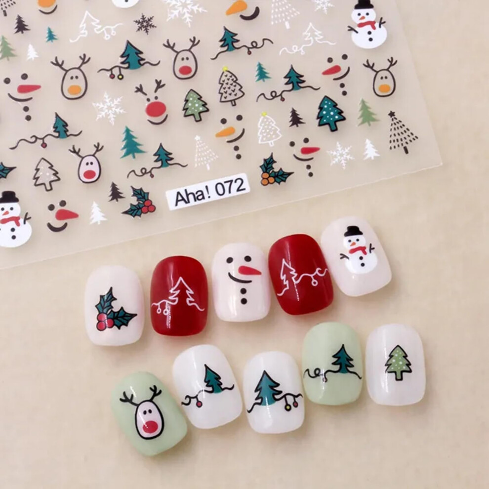 Christmas Nail Stickers 3D SelfAdhesive Snowflakes Snowman Santa Nail Art Decals for Winter Holiday Manicure