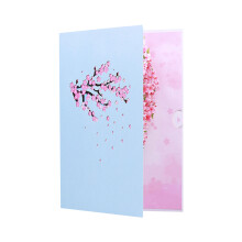 Handmade Paper Carving Flower Tree Cottage Greeting Card for