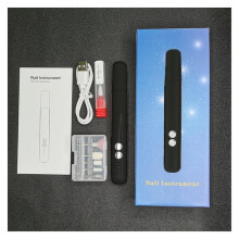 Rechargeable Electric Nail Drill Set 15000 RPM Low Noise Adjustable Speed for Acrylic and Gel Nails Nero A