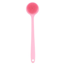 Silicone Bath Body Brush with Long Handle, DoubleSided Exfoliating Shower Scrubber for Back and Gentle Massage