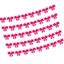 5 Sets Vliesstoff-Bowknot-Wimpelkette zum-Rosenroter Filz
