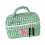 Plaids Pattern Quilted Heart Makeup Bag Large Capacity-Green 1