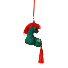 Colorful Striped Horse Ornament Plush Pendant Ideal For-Green