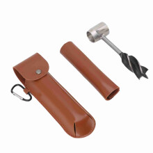 Manual Wood Auger Wrench 160mm Steel & PU Leather Brown Tool