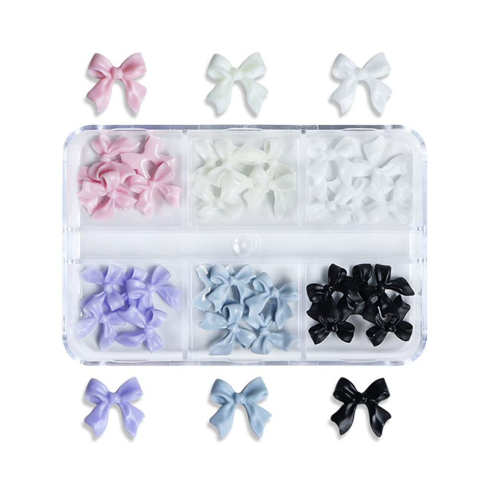 3D Nail Art Decorations Resin Bow Nail Accessories Cute Ribbon Bows for DIY Manicure and Christmas Crafts