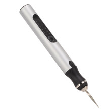 Mini-Elektrogravurstift aus Aluminiumlegierung Silber mit Überlastschutz-Chip