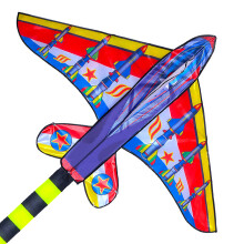 Kinder- und Erwachsene-Drachenflieger Flugzeug 160x106cm, 30m Leine, Helle Farben