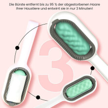 Haustier-Bürste mit weichen Borsten, 5,3*2,6*19 cm, Grün/Pink