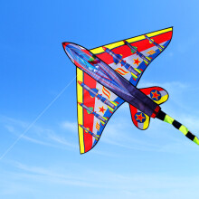 Kinder- und Erwachsenen-Flugzeug-Drachen mit Schwanz, 160x106 cm, Leuchtende Farben