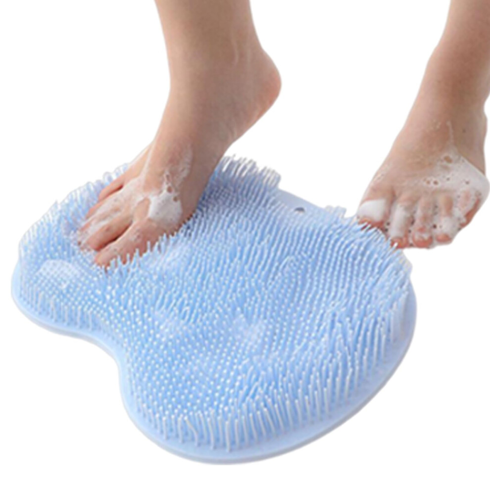 Blue Bath Foot Scrubber Shower Massage Brush Nonslip Suction Mat For Feet And Body, Durable