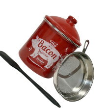 Récipient à graisse de cuisine, Pot à graisse en céramique-Rouge