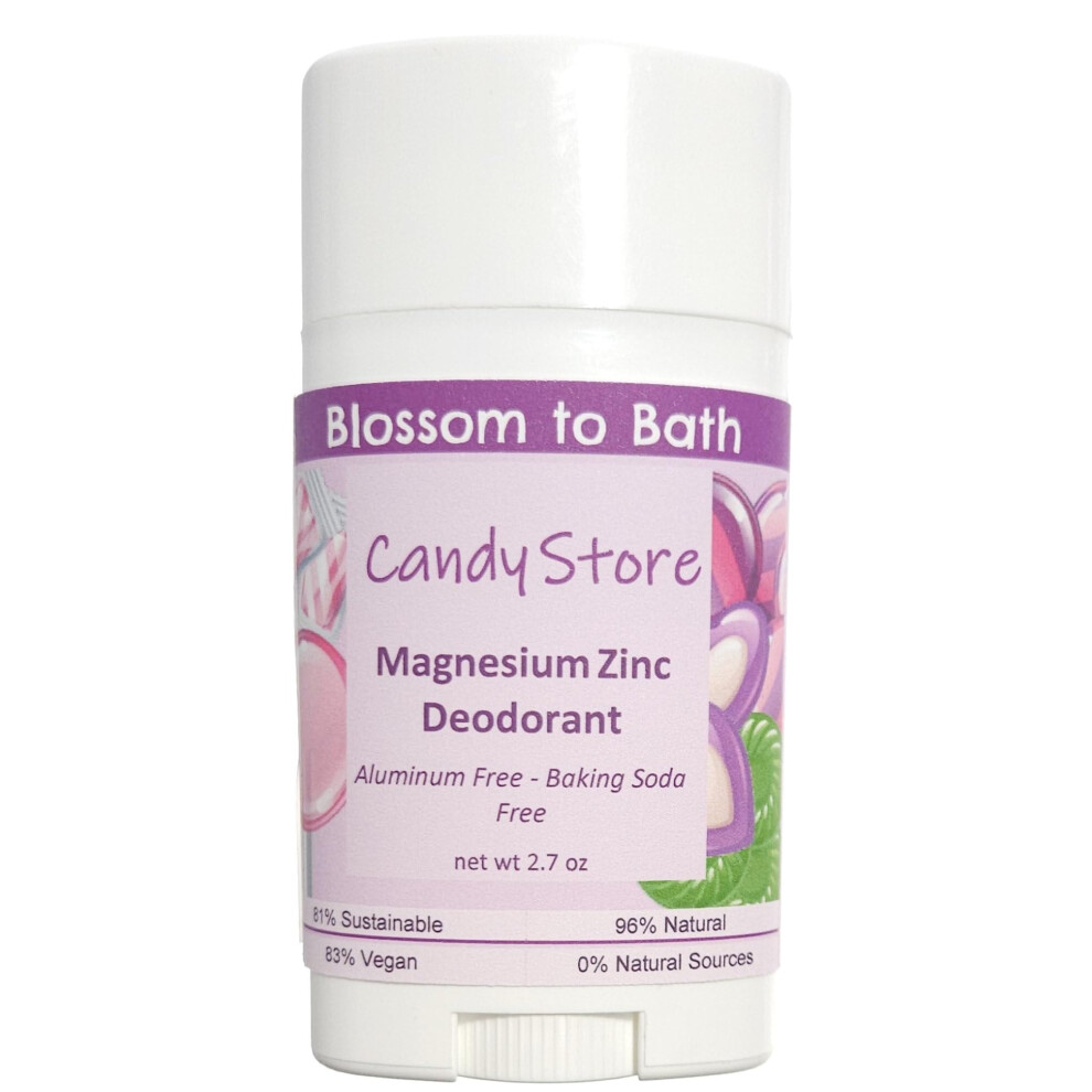 Natural Deodorant for Sensitive Skin Magnesium Zinc 2.7oz Aluminum  AllDay Odor Control Fruity Scent