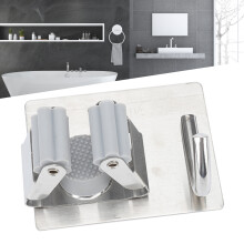 Stainless Steel Space-Saving Single Hook Mop Broom Holder, Silver