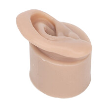 Realistic Dark Skin Silicone Ear Model for Piercing Practice, Reusable Lifelike Training Left Ear