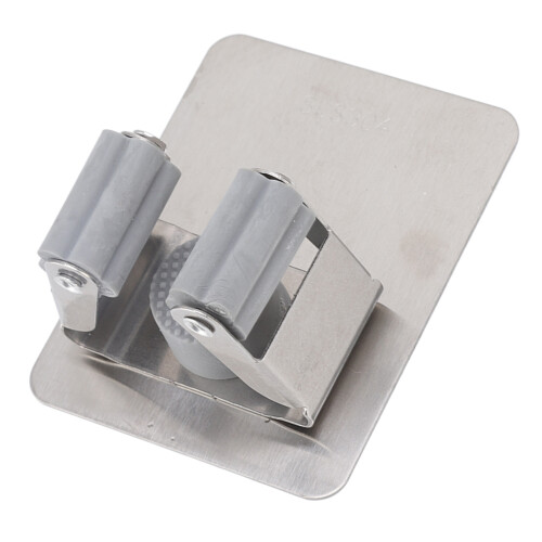 Stainless Steel Wall Mount Mop Holder - Silver, Hookless, Compact