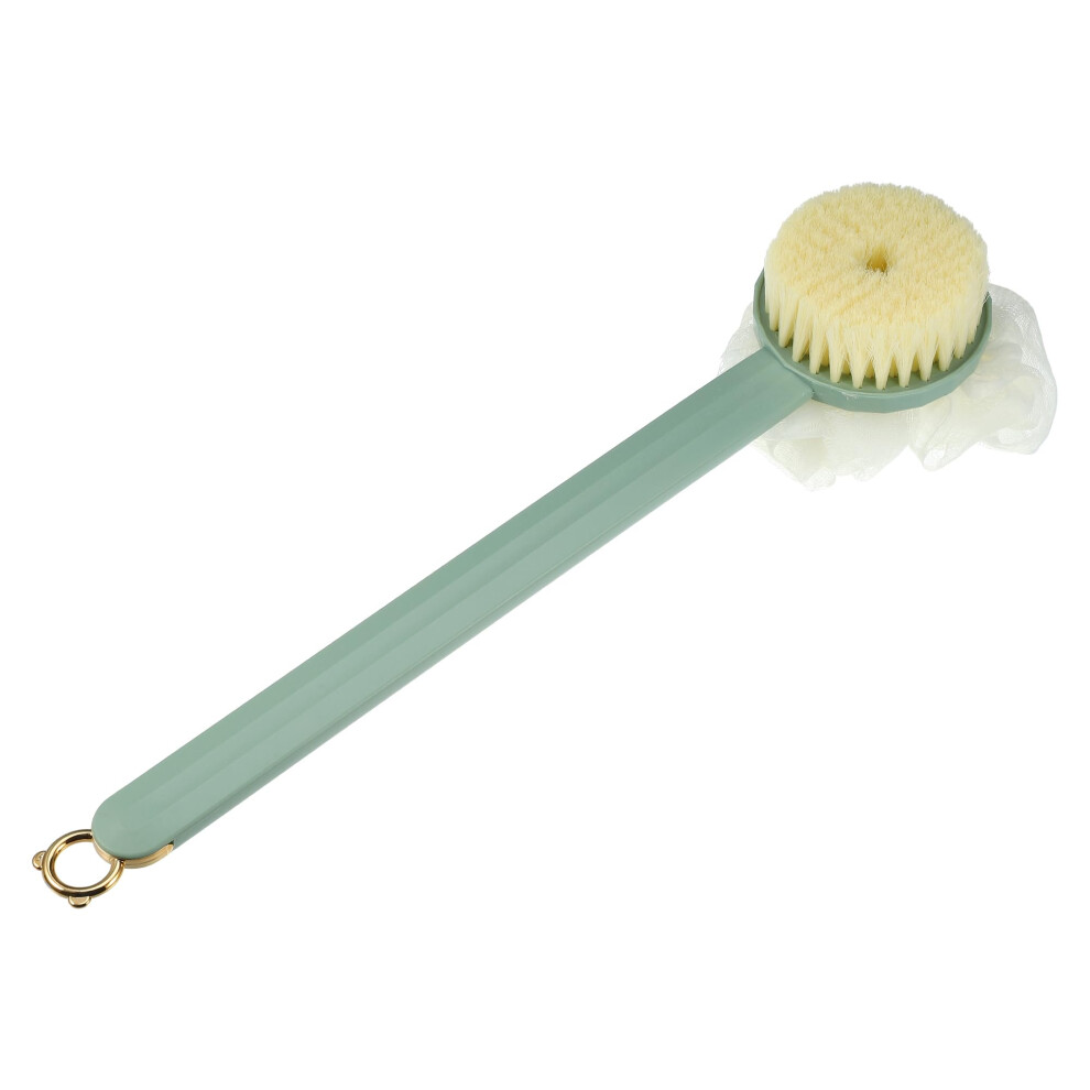 Green Doublesided Back Scrubber And Bath Brush With Long Handle For Exfoliating,