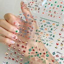 30 Sheets Christmas Nail Art Stickers Set 3D SelfAdhesive Winter Snowflake Deer Santa Nail Decals for Women Girls Kids