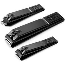 Professional Nail Clipper for Thick Nails Black Plier Style Toenail Cutter with Ergonomic Grip