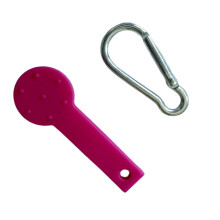 Space Saving Dog Poop Bag Opener Tool with Caribinar-rose red