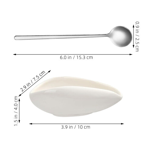 2Sets Multifunktionaler Kaffeelöffel Mit Keramik Ablage, Ergonomisch 1