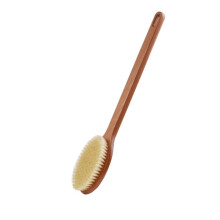 Bath Back Brush with Long Wooden Handle, Natural Bristles Exfoliating Body Brush for Shower Cleansing